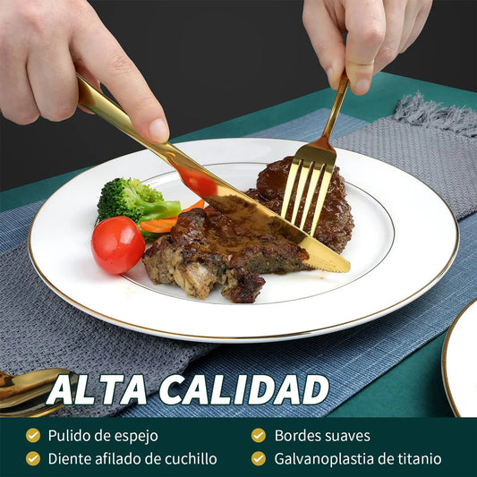 Juego De Cubiertos De 24 Piezas Dorado