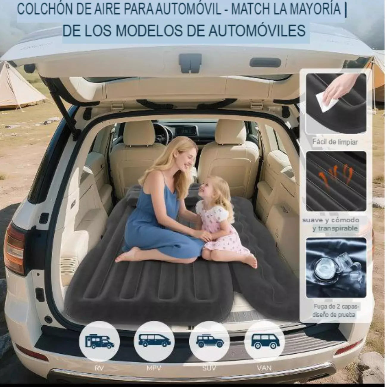 Colchon inflable para auto(con compresor)