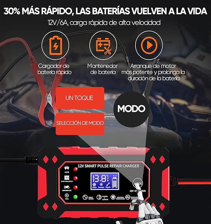 Cargador batería auto