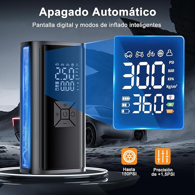 Compresor de aire portatil 12v Portatil