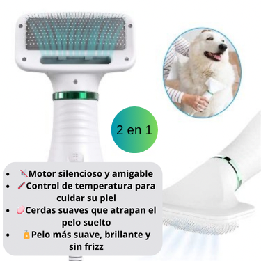 CEPILLO Y SECADOR DE MASCOTAS 2 EN 1