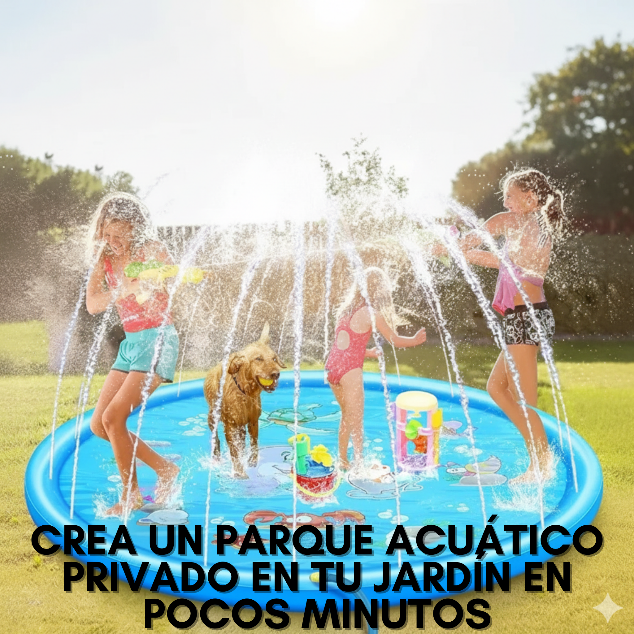 Piscina con aspersor