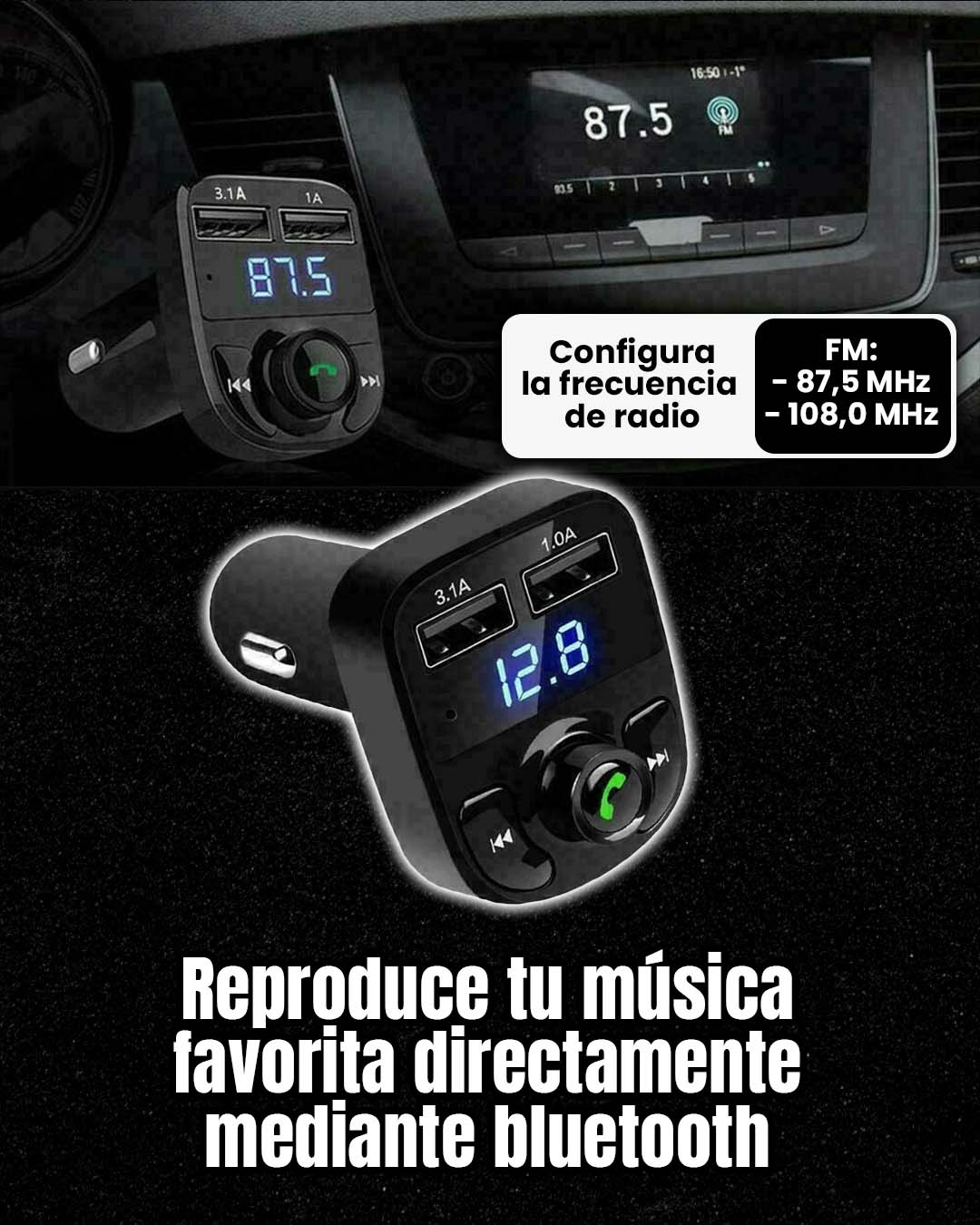 Receptor Bluetooth Autos Fm Mp3