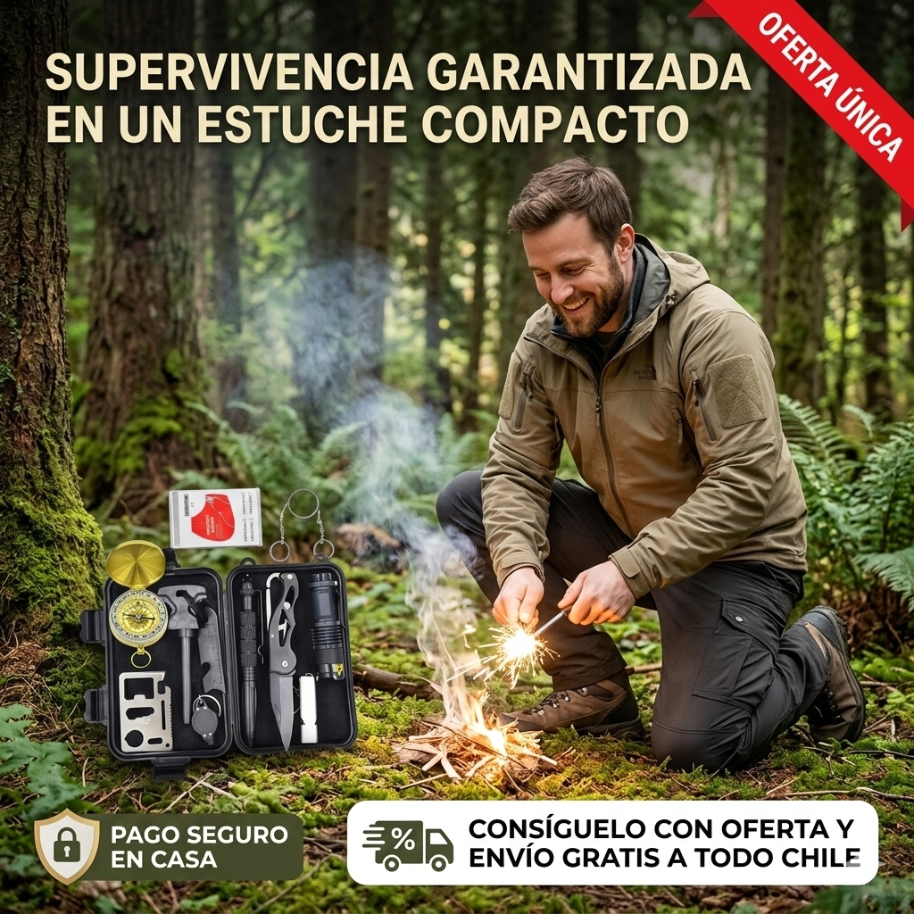 KIT 12 HERRAMIENTAS DE SUPERVIVENCIA