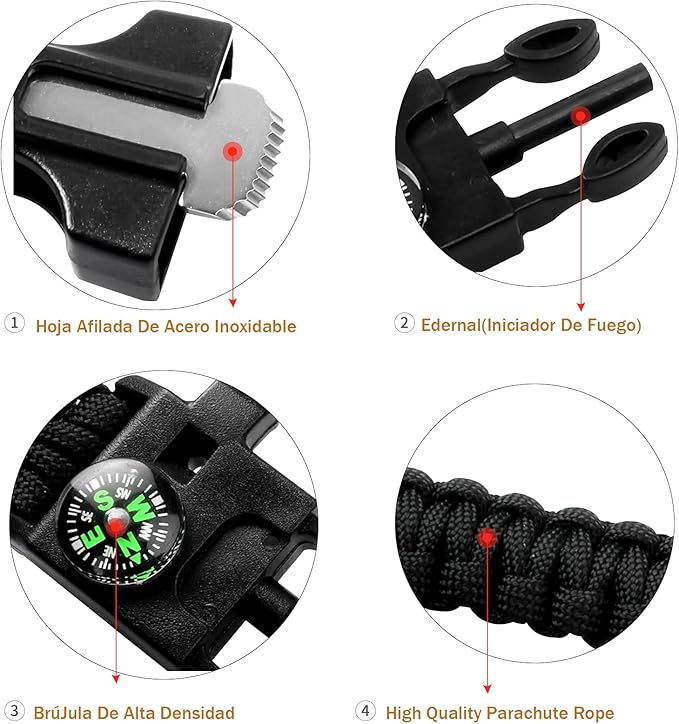 KIT 12 HERRAMIENTAS DE SUPERVIVENCIA